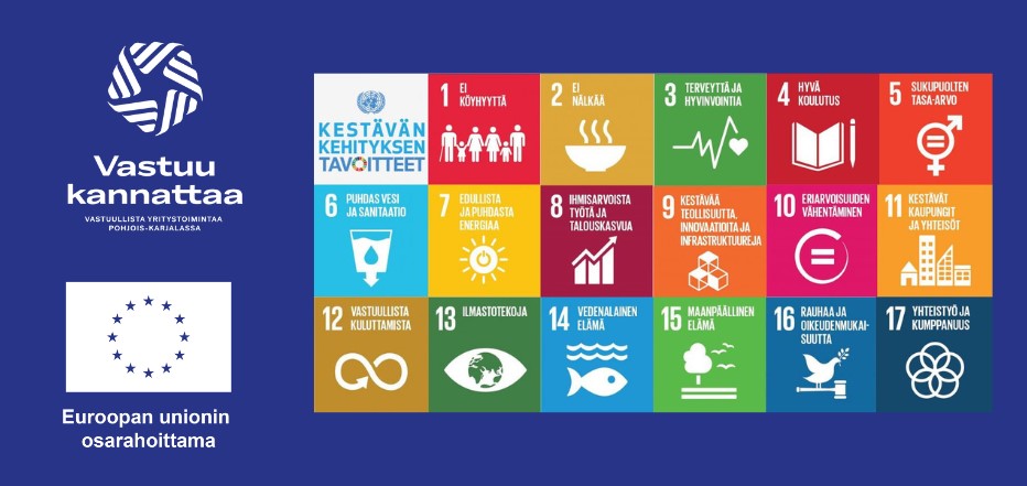 vastuu kannattaa logo euroopan unionin osarahoittama logo kestävän kehityksen tavoitteet